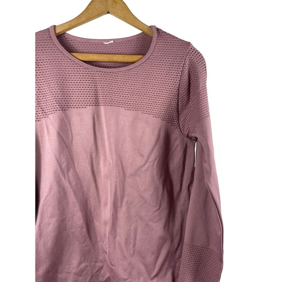 Fabletics Musetta Seamless Top Shirt Large Rose Pink Knit Long Sleeve Womens - Picture 4 of 7